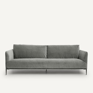 Zitbank in stonewashed fluweel, Oscar, ontwerp E. Gallina