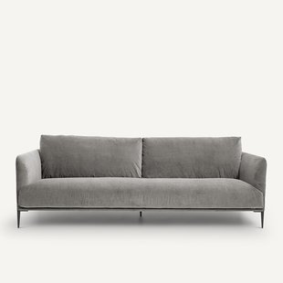 Zitbank in stonewashed fluweel, Oscar, ontwerp E. Gallina