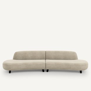 6-zits bank in linnen fluweel, Rosebury, ontwerp door Emmanuel Gallina