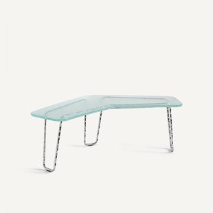 Salontafel van glas en ijzer, H35 cm, Oasis