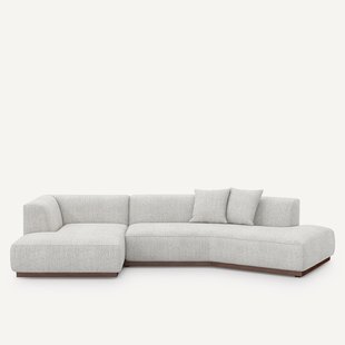 Linkse open hoekbank in gespikkelde stof, Jacopo