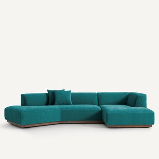 Rechter hoekbank in chenille fluweel, Jacopo