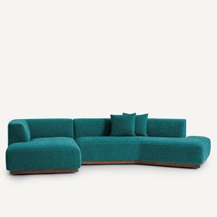 Open hoekbank in chenille fluweel, Jacopo