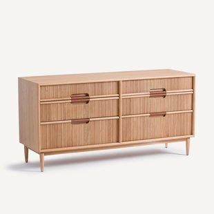 Ladekast met 6 laden, eikenhout en eikenfineer, Melaly