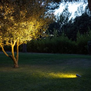 Les Jardins LED-spot op zonne-energie OJE, grijs, dimbaar daglichtsensor timer