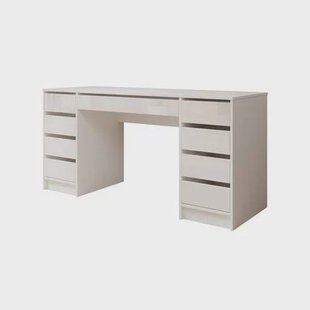 Meubella - Bureau Avio 2 - Wit hoogglans - 154 cm