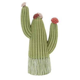 Cactusvormig beeldje van veelkleurige hars 10,5x6,5x20,5 cm