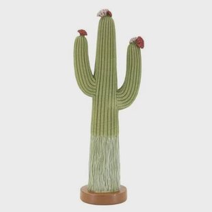 Cactusvormig beeldje van veelkleurige hars 16,5x11x45 cm