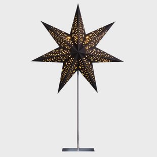 STERNTALER papieren ster, zwart, 7 punten Ø 45 cm hoogte 70 cm