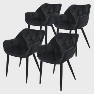 ML-Design Eetkamerstoel Veles velvet set van 4