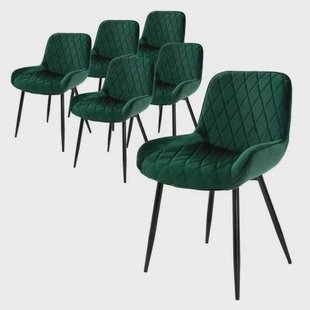 ML-Design Eetkamerstoel Diadema velvet set van 6