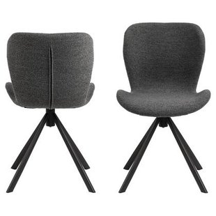 Giga Living - Eetkamerstoel Draaibaar - Antraciet - Zitdiepte 40cm - Set van 2