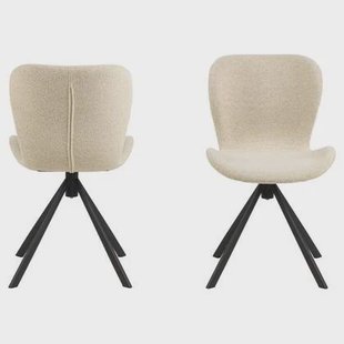 Giga Living - Eetkamerstoel Draaibaar - Beige - Zitdiepte 40cm - Set van 2