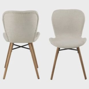 Giga Living - Eetkamerstoel Stof Zandkleur - Zithoogte 46,5cm