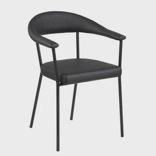 Hioshop Avur eetkamerstoel met armleuningen zwart.