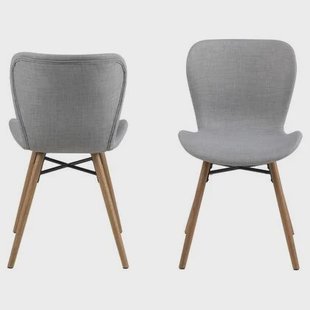 Giga Living - Eetkamerstoel Stof Lichtgrijs - Zaria - Set van 2