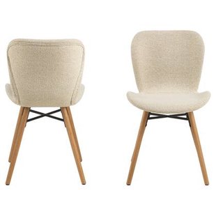 Giga Living - Eetkamerstoel Stof Beige - Zaria - Set van 2 Giga Living - Eetkamerstoel Stof Beige - Zaria - Set van 2