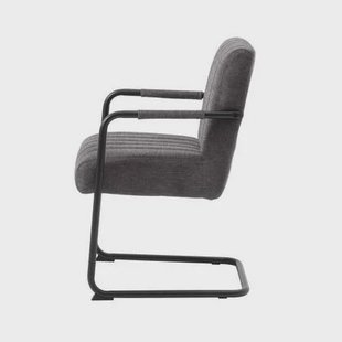 Giga Living - Eetkamerstoel Stof Donkergrijs - Trout - Set van 2