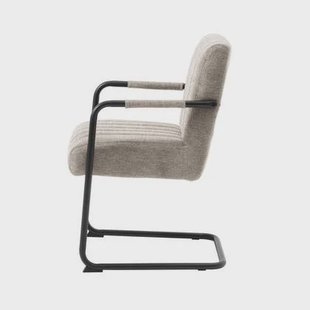 Giga Living - Eetkamerstoel Stof Zandkleur - Trout - Set van 2