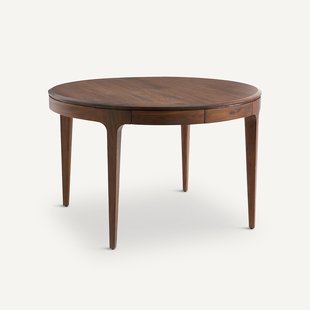 Verlengbare ronde tafel, notenhout en fineer, Sanara