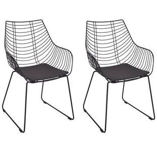Beliani - ANNAPOLIS - Eetkamerstoel set van 2 - Zwart - Metaal