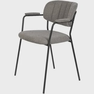 Puur - Viken armstoel stof grijs - zwart onderstel