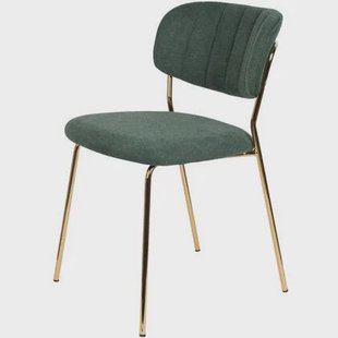 Puur - Viken eetkamerstoel stof donkergroen - goud onderstel