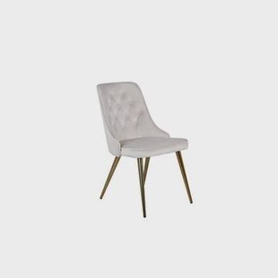 Svea - Zelano eetkamerstoel - gouden poot - velvet - beige