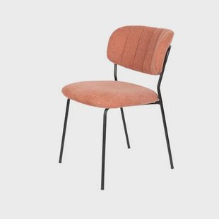 Puur - Viken eetkamerstoel stof - roze|oranje - zwart onderstel