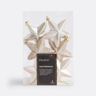 Set van 6 Kerststerren om op te hangen, Caspar