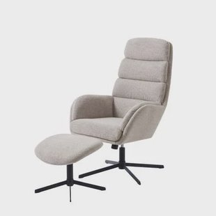 Giga Living - Fauteuil Off White - Incl. Voetenbank - Sifton