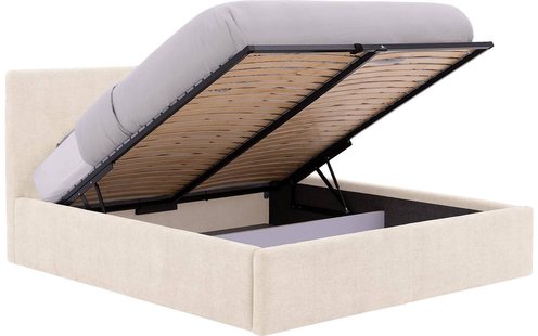 Goossens Bedframe Mysen Storage, 140 x 200 cm met storage, met 2x lattenbodem