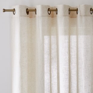 Lussengordijn in polyester en linnen Aron