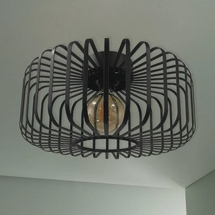 ROYALTECH Niko plafondlamp, zwart, Ø 39 cm, metaal, E27