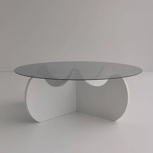 Giga Meubel - Salontafel Wit|Glas - 90x90x30cm - Himalayas