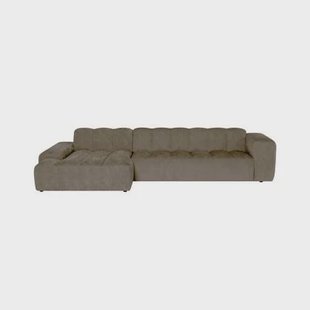 by fonQ Plume 4-zits Hoekbank met Chaise Longue Links - Chenille - Mocca