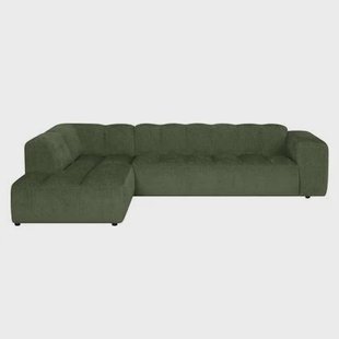 by fonQ Plume 3-zits Hoekbank Links - Chenille - Groen