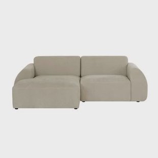 by fonQ Bink 2,5-zits Hoekbank met Chaise Longue Links - Bouclé - Beige