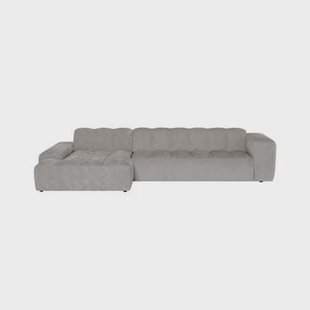 by fonQ Plume 4-zits Hoekbank met Chaise Longue Links - Chenille - Grijs