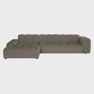 by fonQ Plume 4-zits Hoekbank met Chaise Longue XL Links - Chenille - Mocca