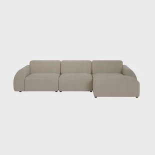 by fonQ Bink 3-zits Hoekbank met Chaise Longue Rechts - Bouclé - Beige