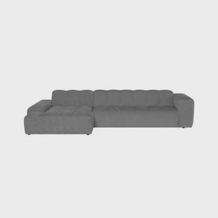by fonQ Plume 4-zits Hoekbank met Chaise Longue Links - Chenille - Antraciet