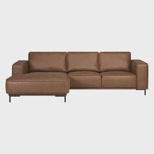 by fonQ Dune Hoekbank met Chaise Longue - Links - Kunstleer - Cognac