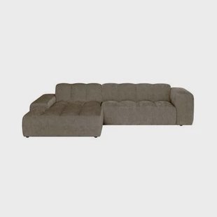 by fonQ Plume 3-zits Hoekbank met Chaise Longue XL Links - Chenille - Mocca