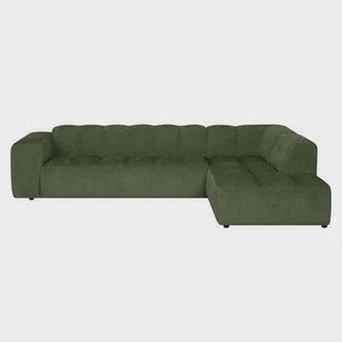 by fonQ Plume 3-zits Hoekbank Rechts - Chenille - Groen