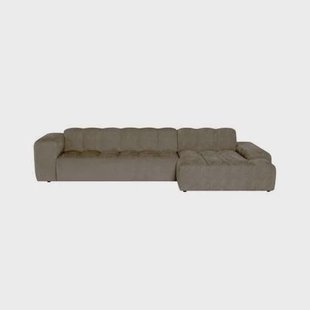 by fonQ Plume 4-zits Hoekbank met Chaise Longue Rechts - Chenille - Mocca