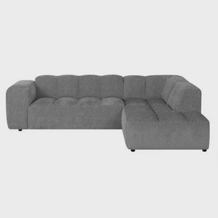 by fonQ Plume 2,5-zits Hoekbank Rechts - Chenille - Antraciet