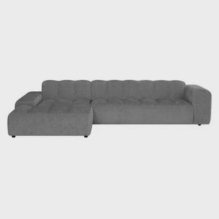 by fonQ Plume 4-zits Hoekbank met Chaise Longue XL Links - Chenille - Antraciet