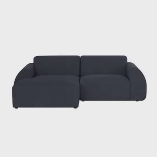 by fonQ Bink 2,5-zits Hoekbank met Chaise Longue Links - Bouclé - Zwart