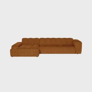 by fonQ Plume 4-zits Hoekbank met Chaise Longue Links - Chenille - Terra